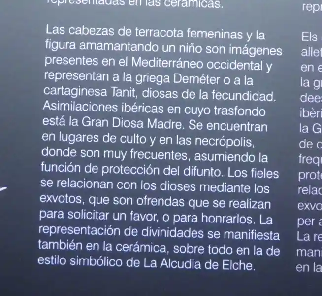 History of female terracotta heads and figures nursing a child